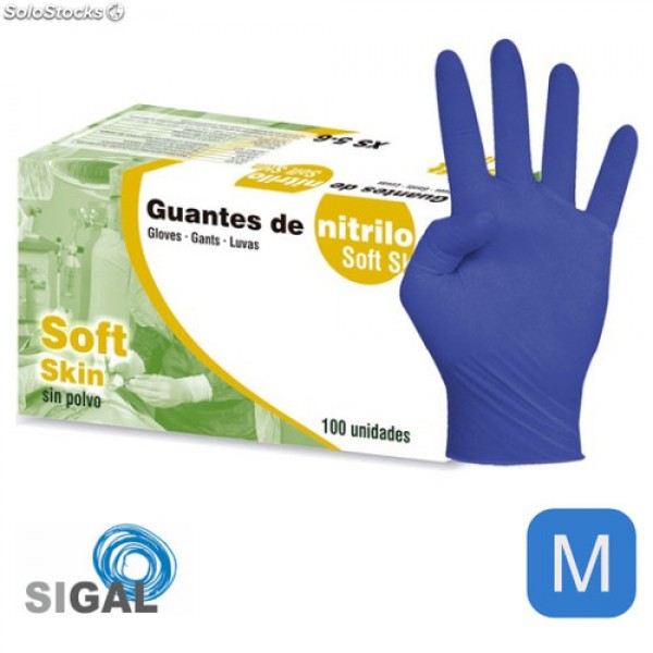 Guantes Nitrilo Azul Sin Talco 100u